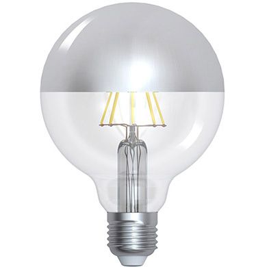 Ampoule LED Fil. G95 Calotte Argentée 2700K 8W E27 dim.