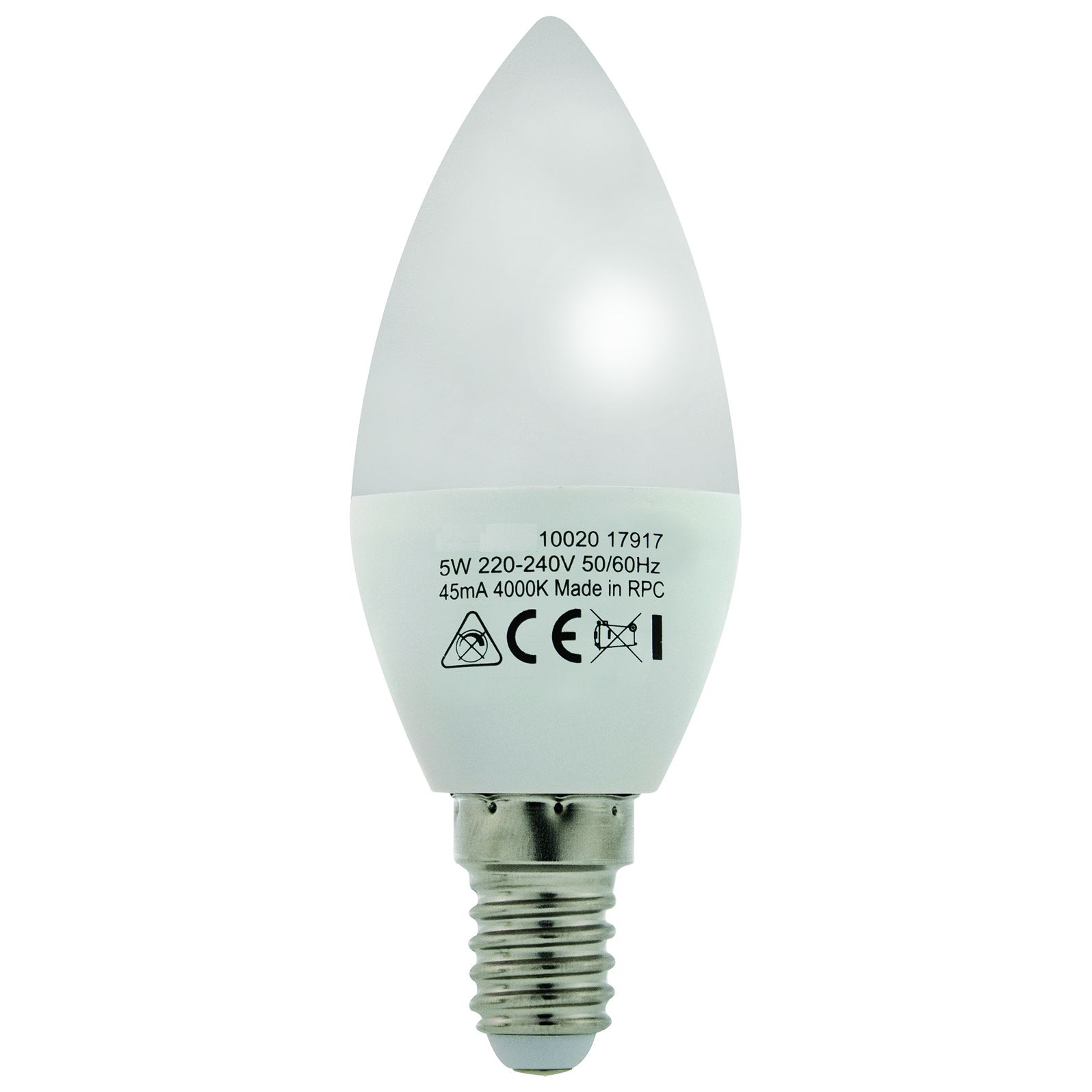 Ampoule LED SMD Flamme lisse opale 3000K 5W 470L E14