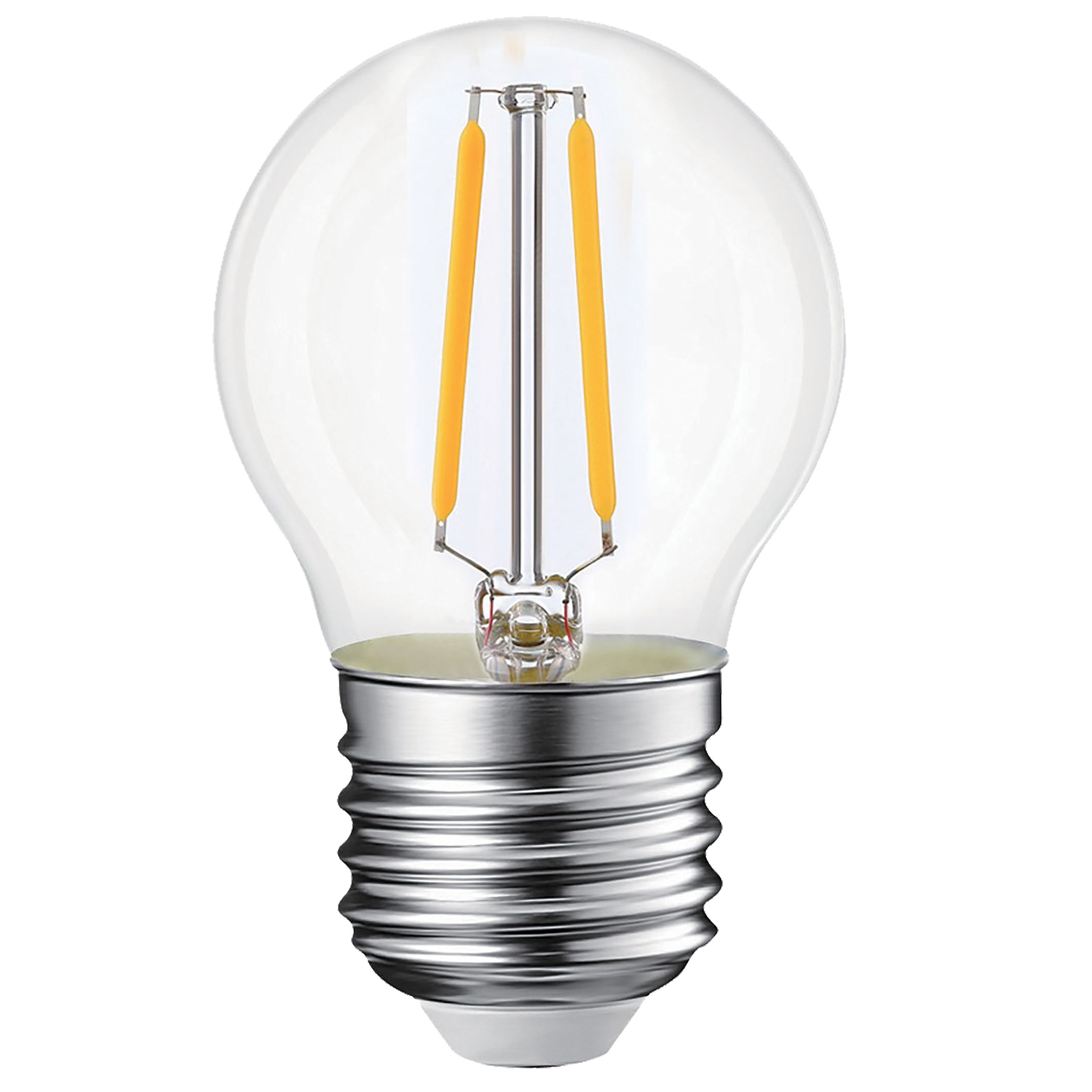 Ampoule LED Fil. (D) mini sphér. P45 claire 2700K 2,5W 250L E27 free-flicker - Bx1