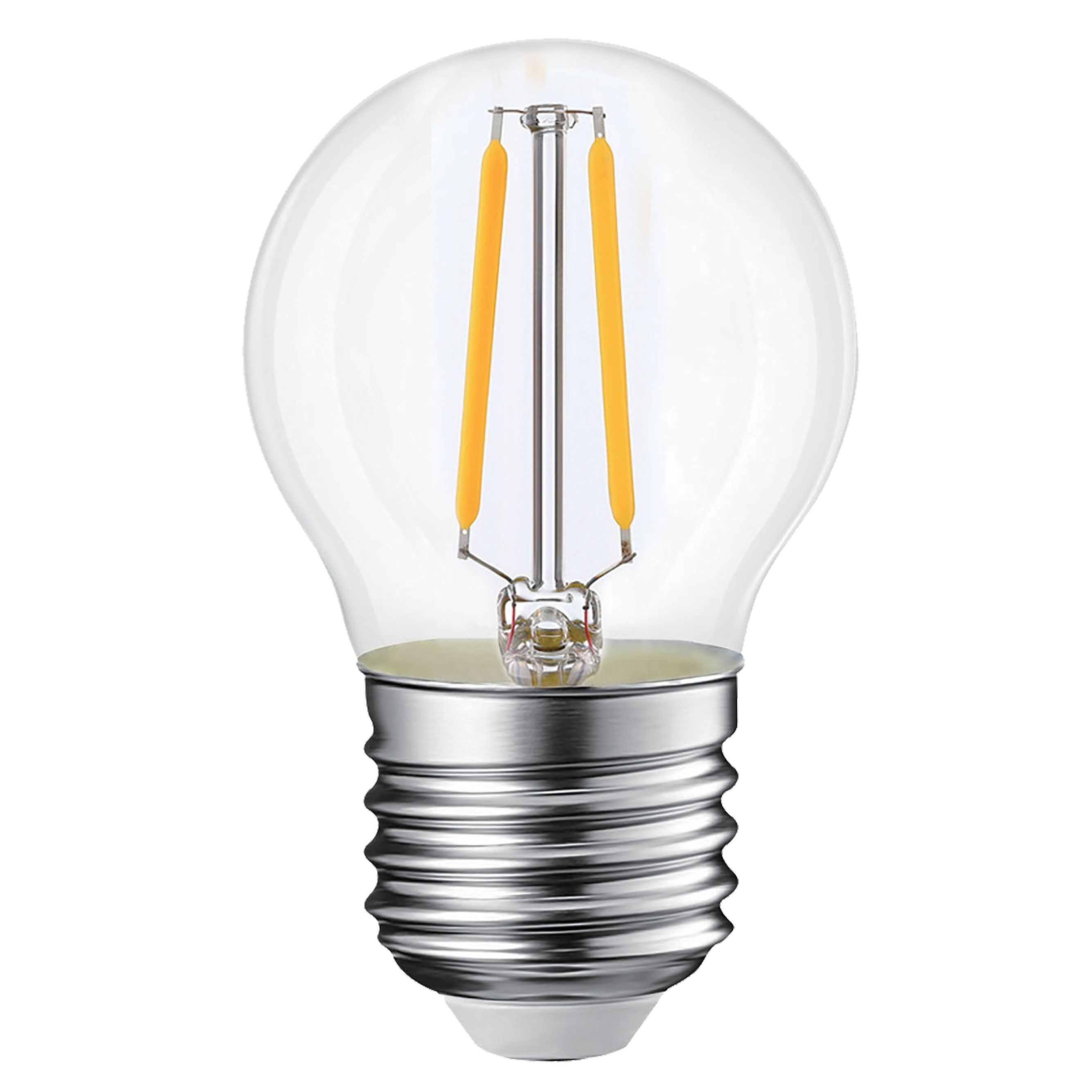 Ampoule LED Fil. (D) mini sphér. P45 claire 2700K 4W 400L E27 free-flicker - Bx1