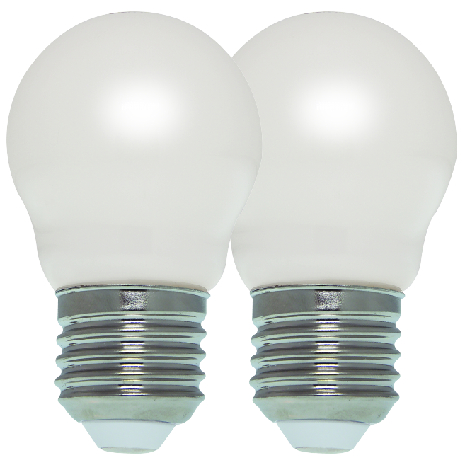 Ampoule LED Fil. (D) mini sphér. milky 2700K 4.5W 470L E27 -x2