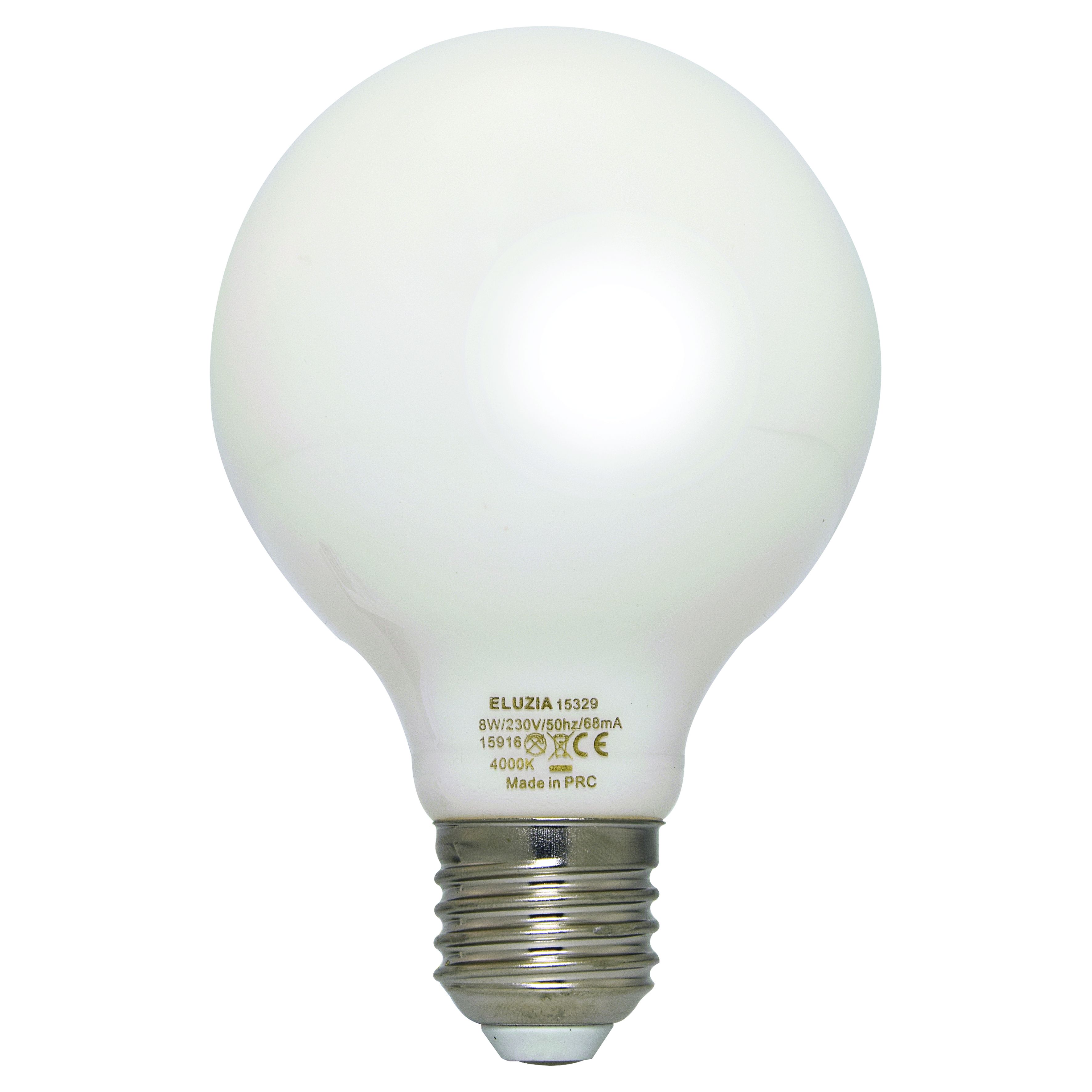 Ampoule LED Fil. (D) Globe G80 Milky 4000K 8W 800L E27