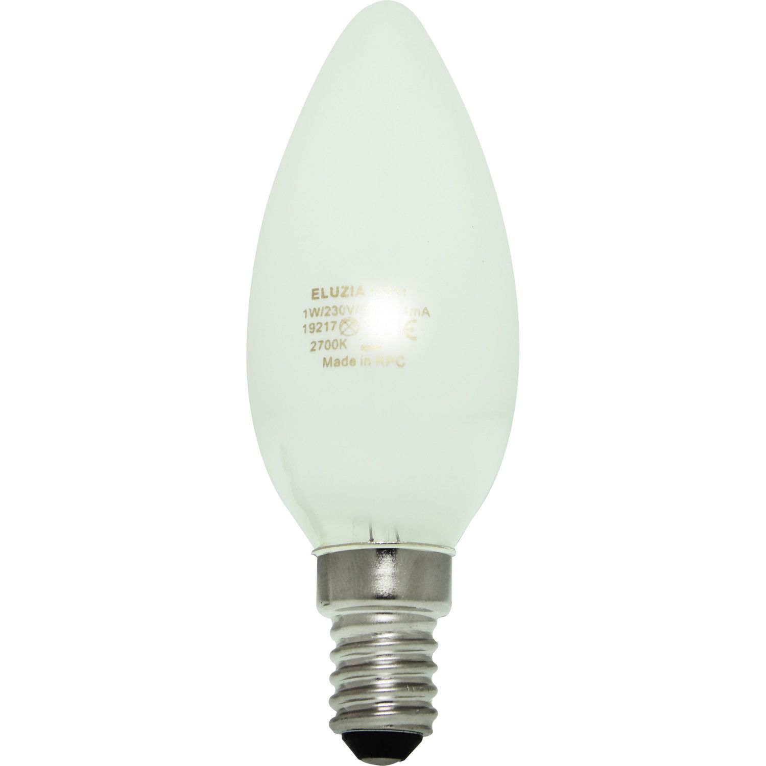 Ampoule LED Fil. (D) Flamme lisse Milky 2700K 1W 100L E14