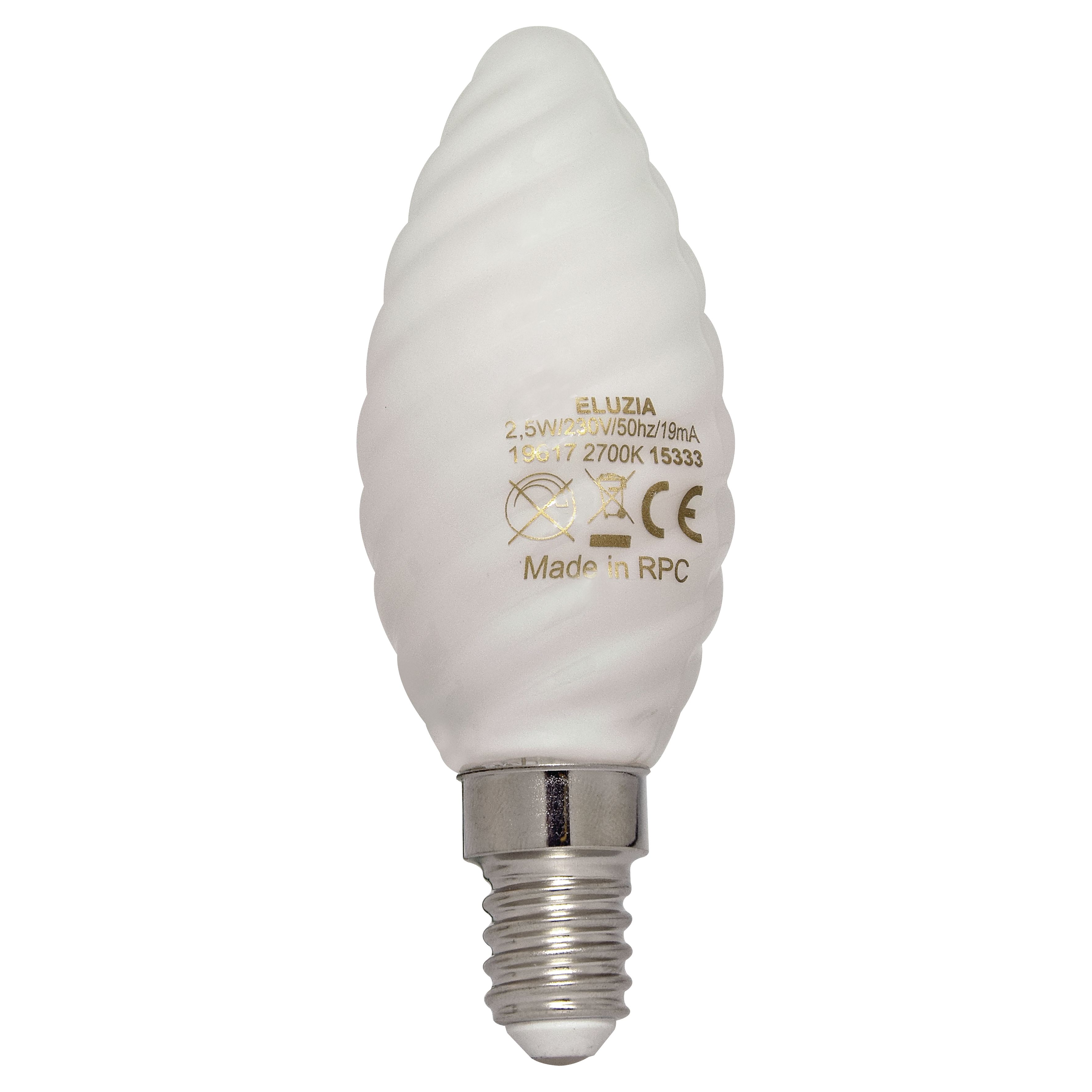 Ampoule LED Fil. (D) Flamme torsadée Milky 2700K 2,5W 250L E14