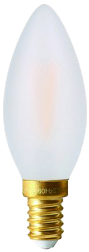 Ampoule LED Fil. Flamme Lisse Dépolie 2700K 4W 450L E14 IRC90