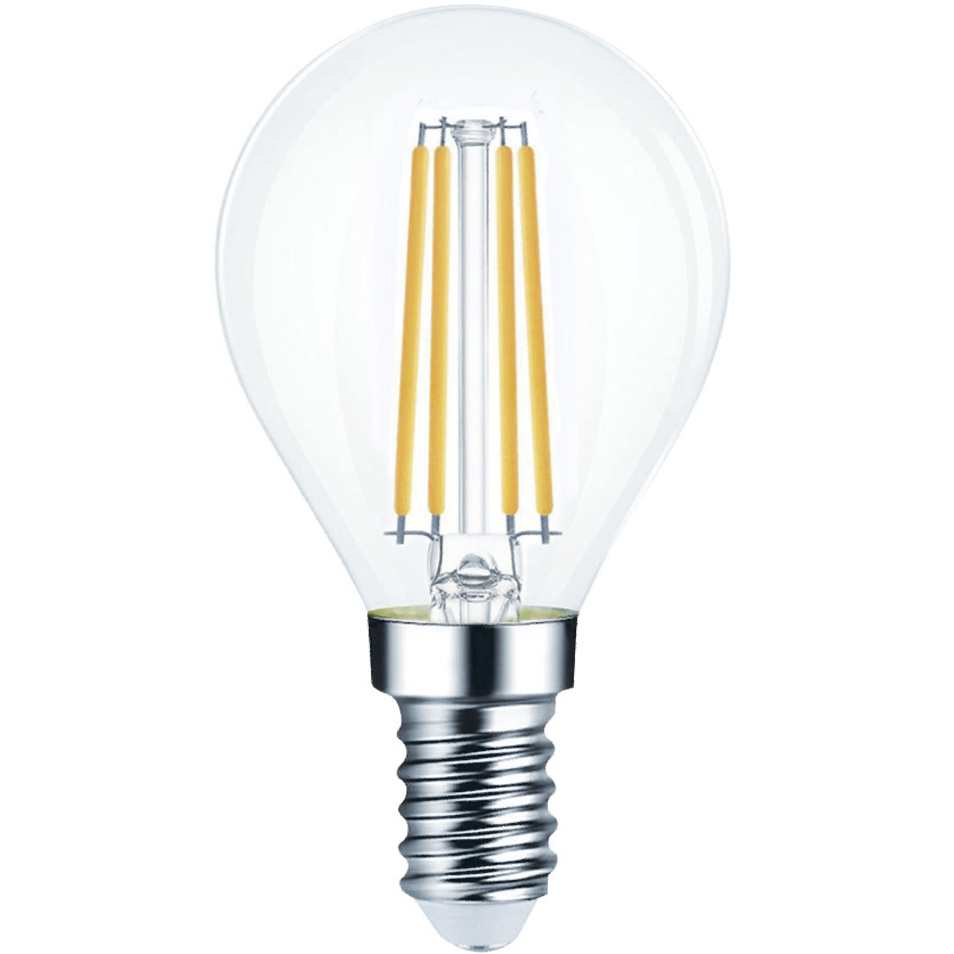 Ampoule LED Fil. (D) Mini sphér. claire 3000K 6W 1110L E14 - classe B