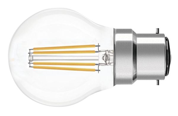 Ampoule LED Fil. Mini sphér. claire 3000K 2,5W 470L B22 - classe B