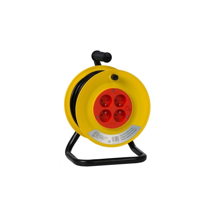 Enrouleur domestique 4 prises 25m HO5VVF 3G1,5 + disjoncteur thermique