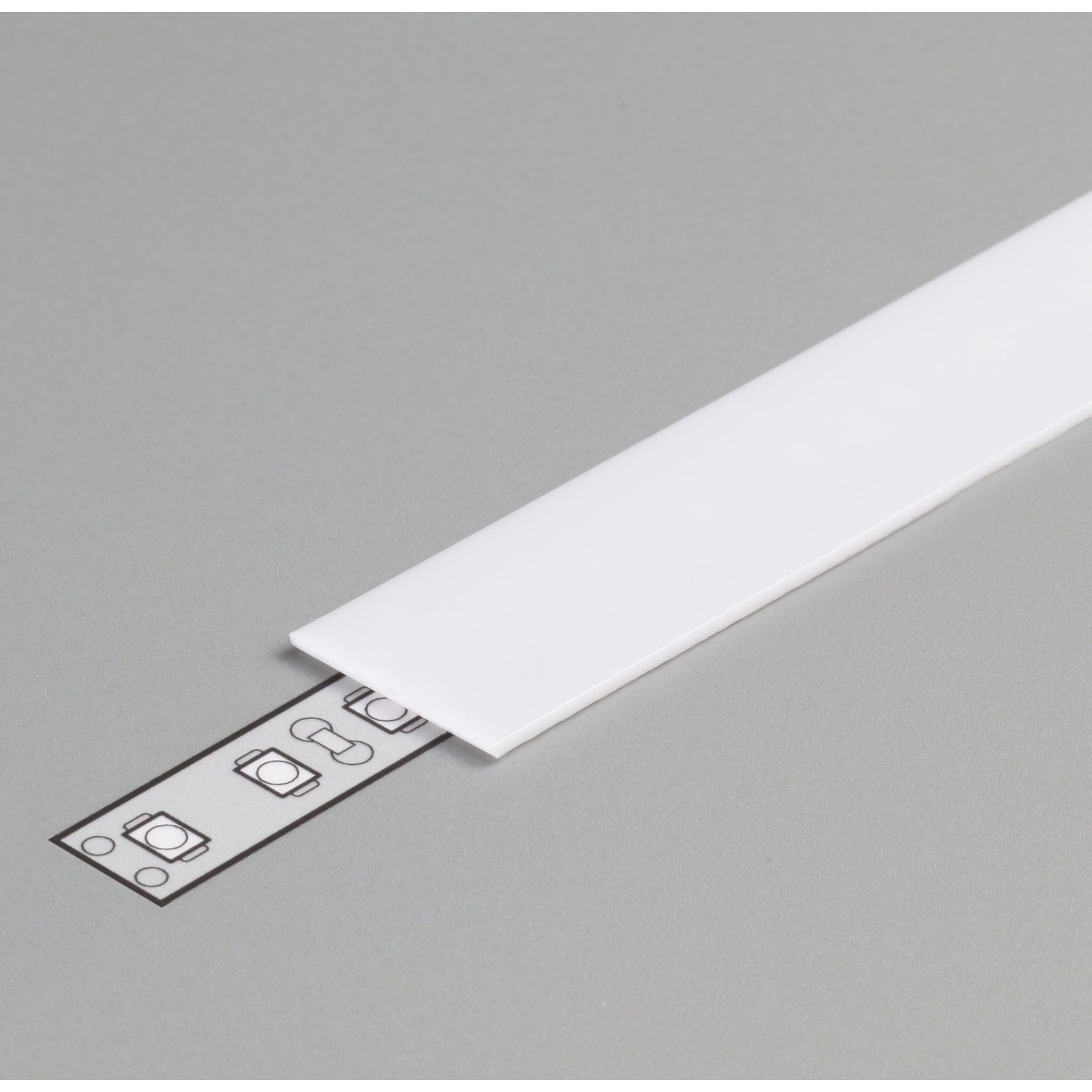 Diffuseur plat J /2m x 12,4mm opale