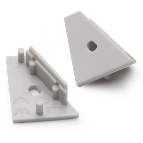 Terminaison CORNER14 gris + passage de câble (set de 2)