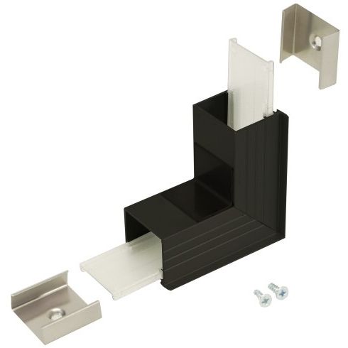 Connecteur LINEA-IN20 270° alu anodisé noir