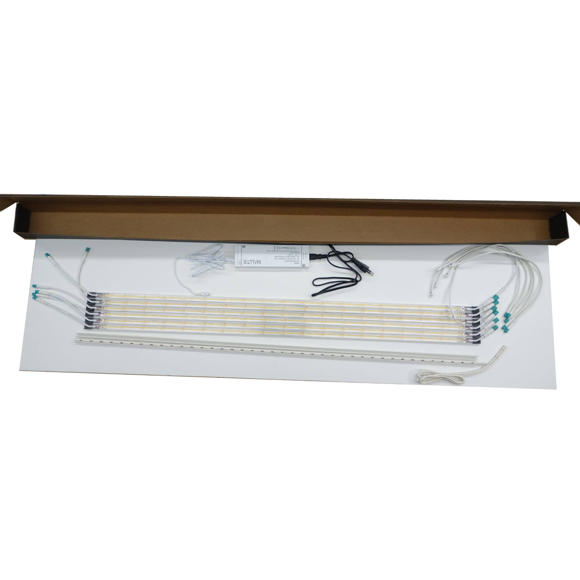 KIT LED RAYON - 6 réglettes de 1m 9,6W/m 3000K IRC90 - driver 60W