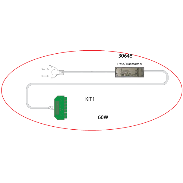 Kit LED rayon alimentation : driver 60w+multivoies (x6) FK-2