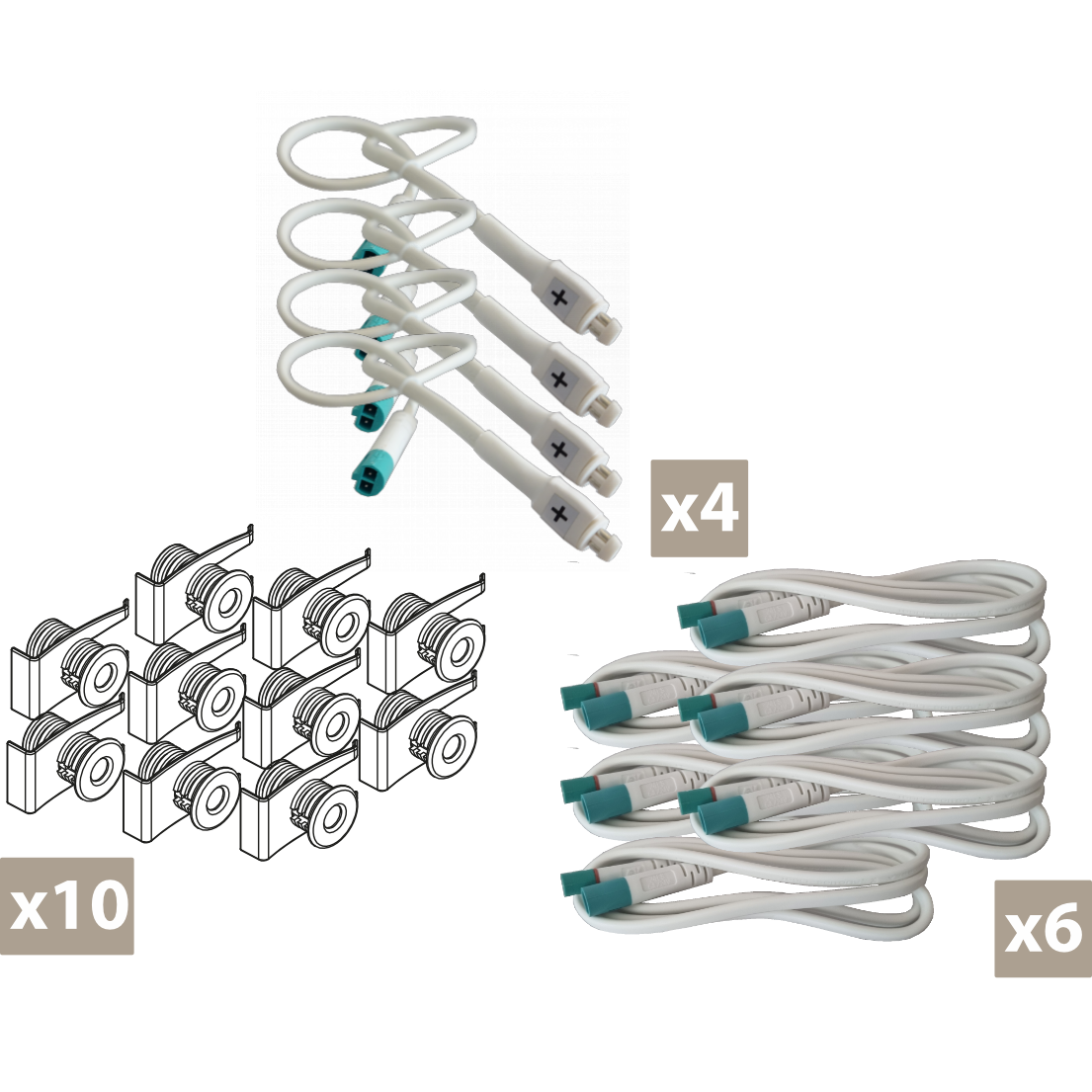 Kit Premium LED RAYON pour étagère blanche