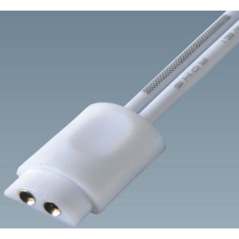 Prise blanche femelle 2 broches 8 mm 24V/3A