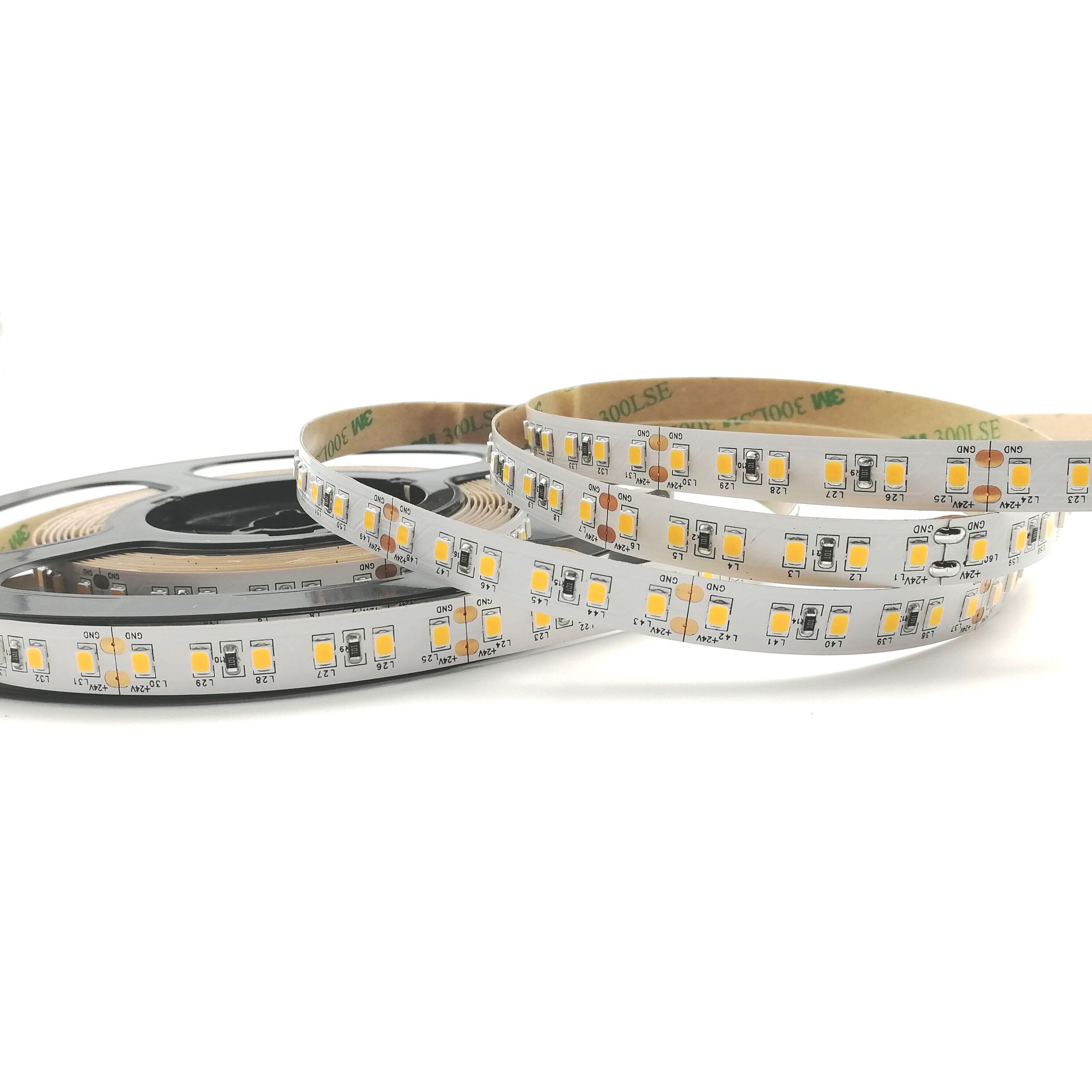 Strip LED IP20 SMD2835 120Led/m 24W/m Blanc+Bleu 12V 10mm - le mètre