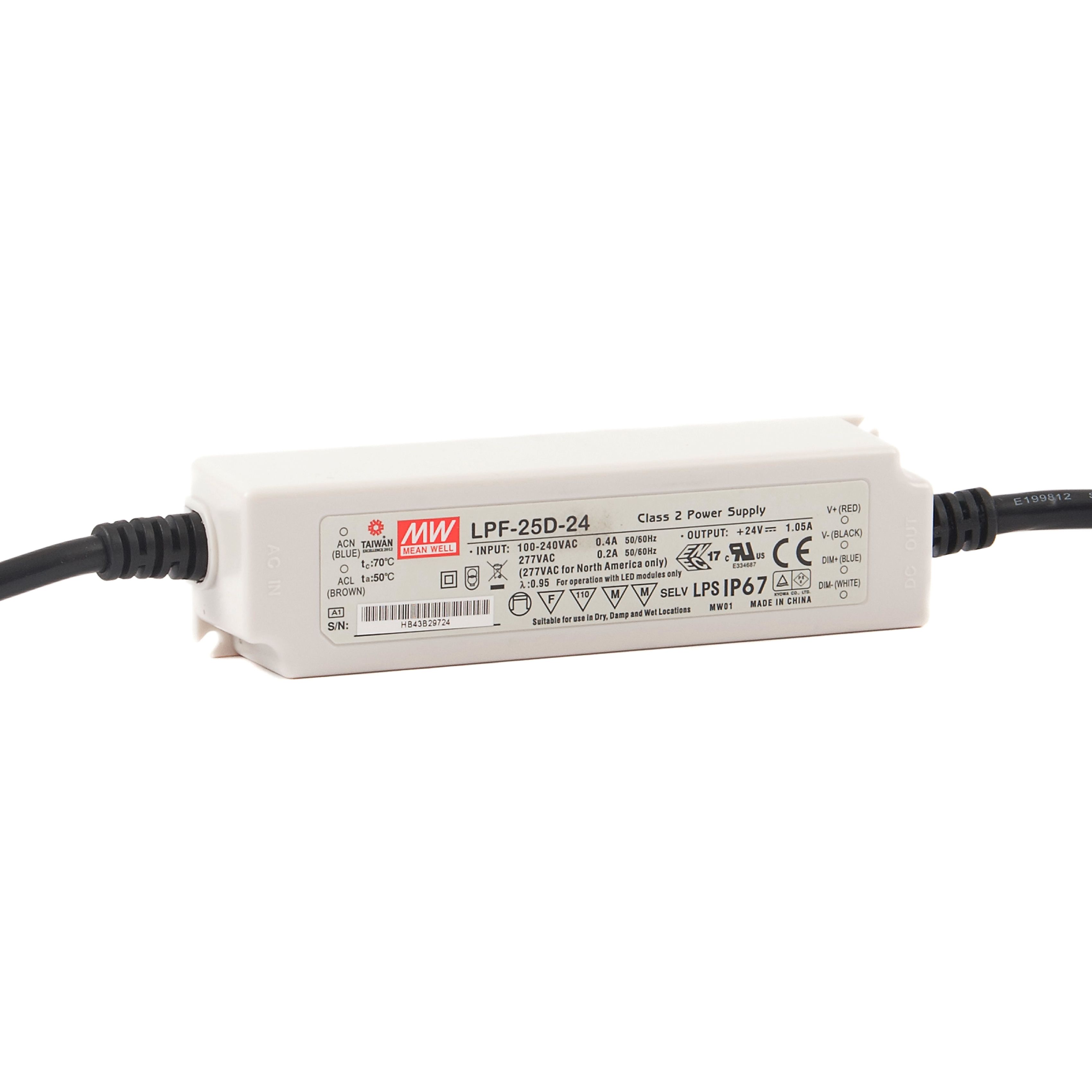 Driver Strip LED 24V 25W IP67 MW LPF-25-24