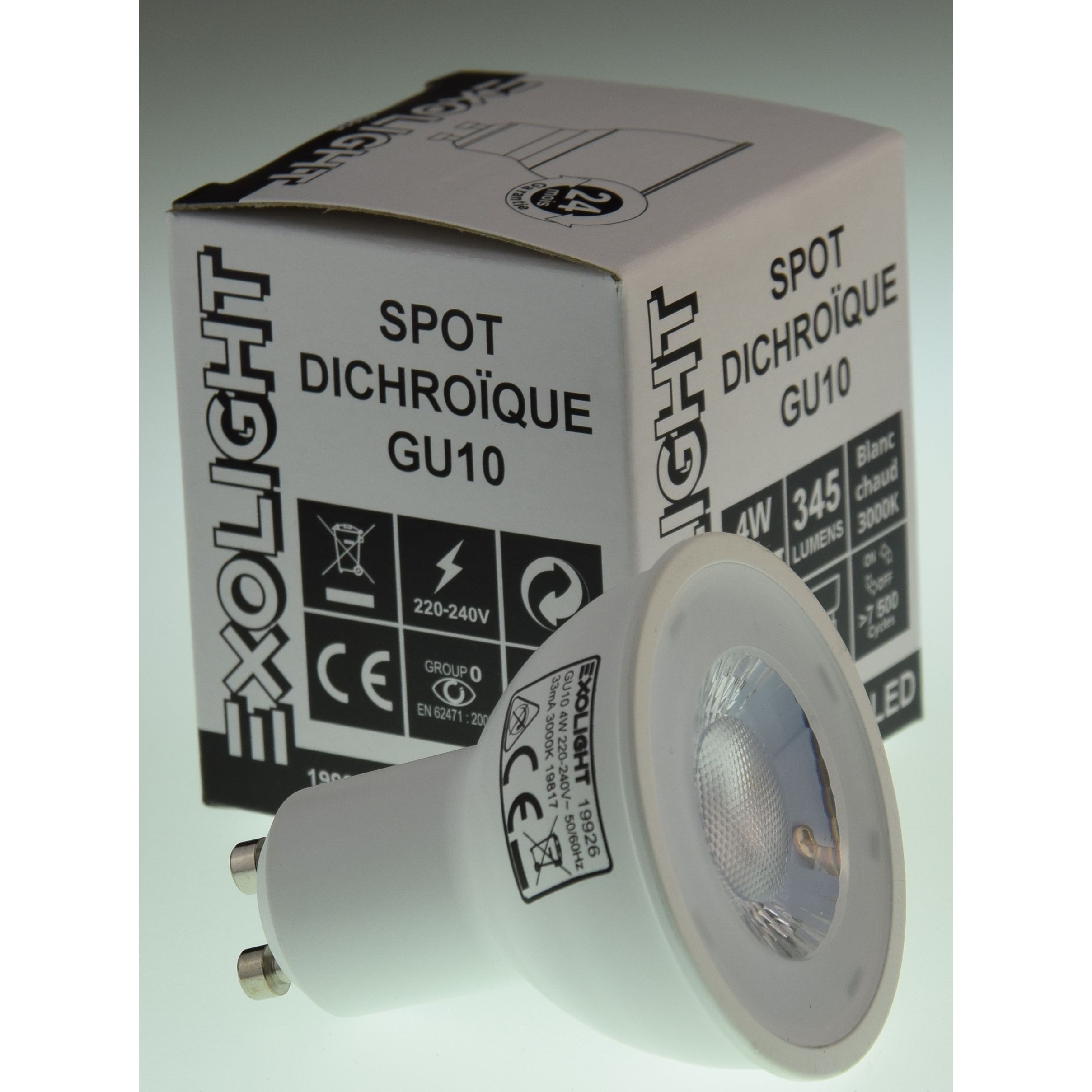 Ampoule LED SMD PAR16 3000K 4W 345L GU10 35°-Bx4