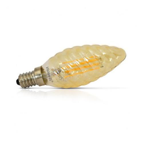 Ampoule LED Filament Flamme torsadée ambrée 4W E14 495Lm 2700K