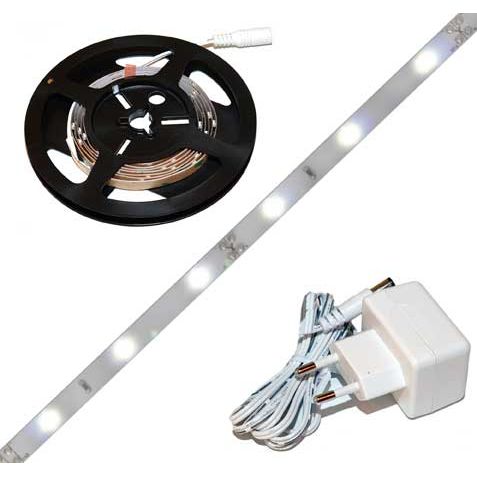 KIT Ruban LED Blanc brillant Long 3,0m 30 led/M IP44 7,2W + alimentation 23