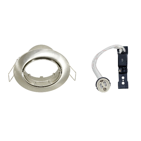 Spot à encastrer Alu chromé + pâte de norme GU10 «prêt à raccorder»