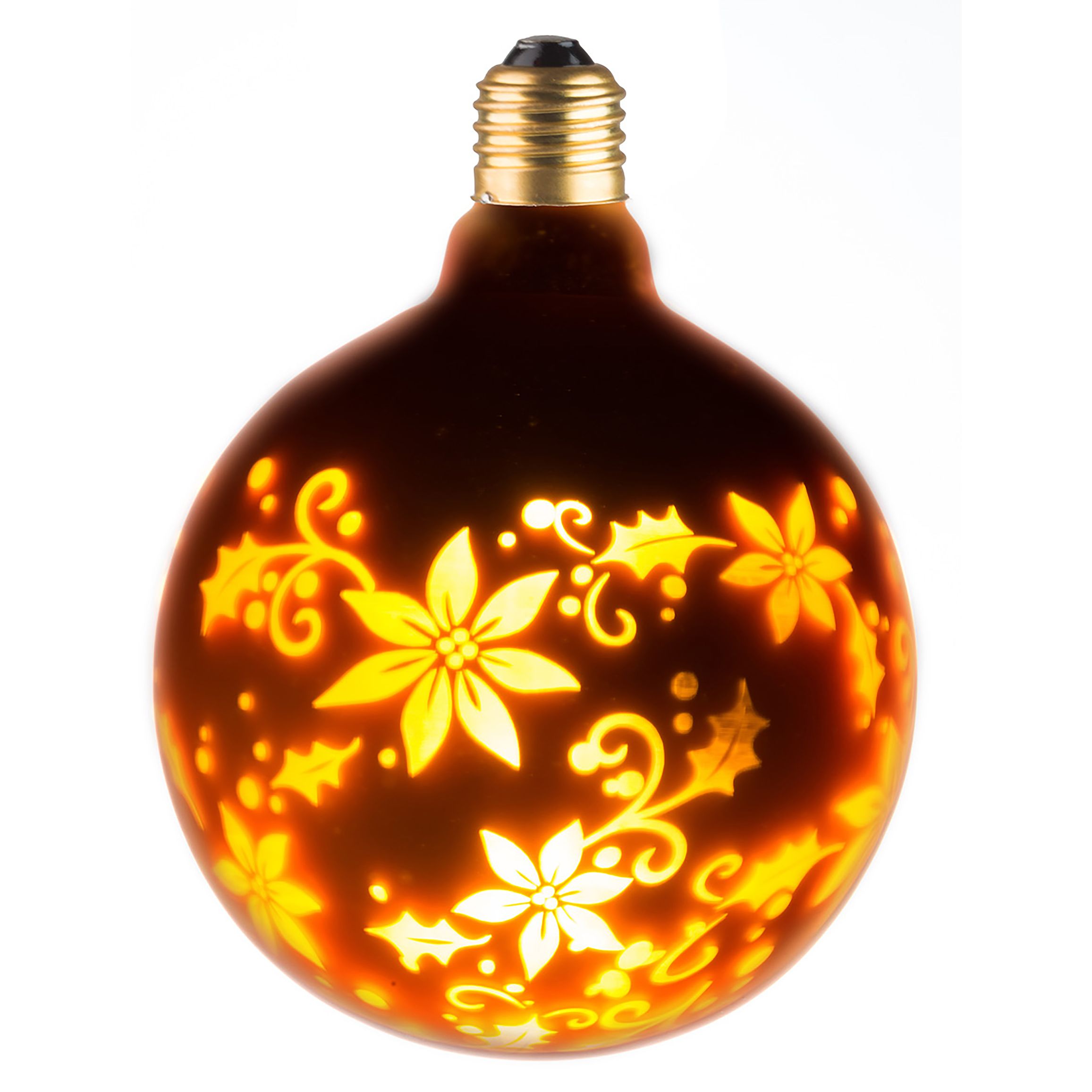 Ampoule DECO LED G125 Doré/Fleur 0,5W E27