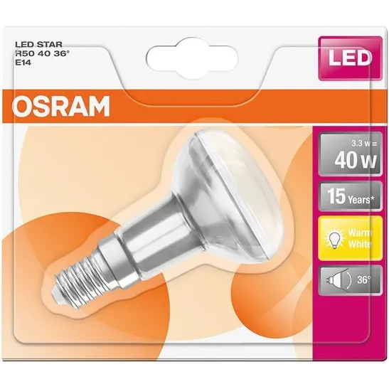 Ampoule LED Osram 3.3W 210Lm 36° R50 E14 2700K