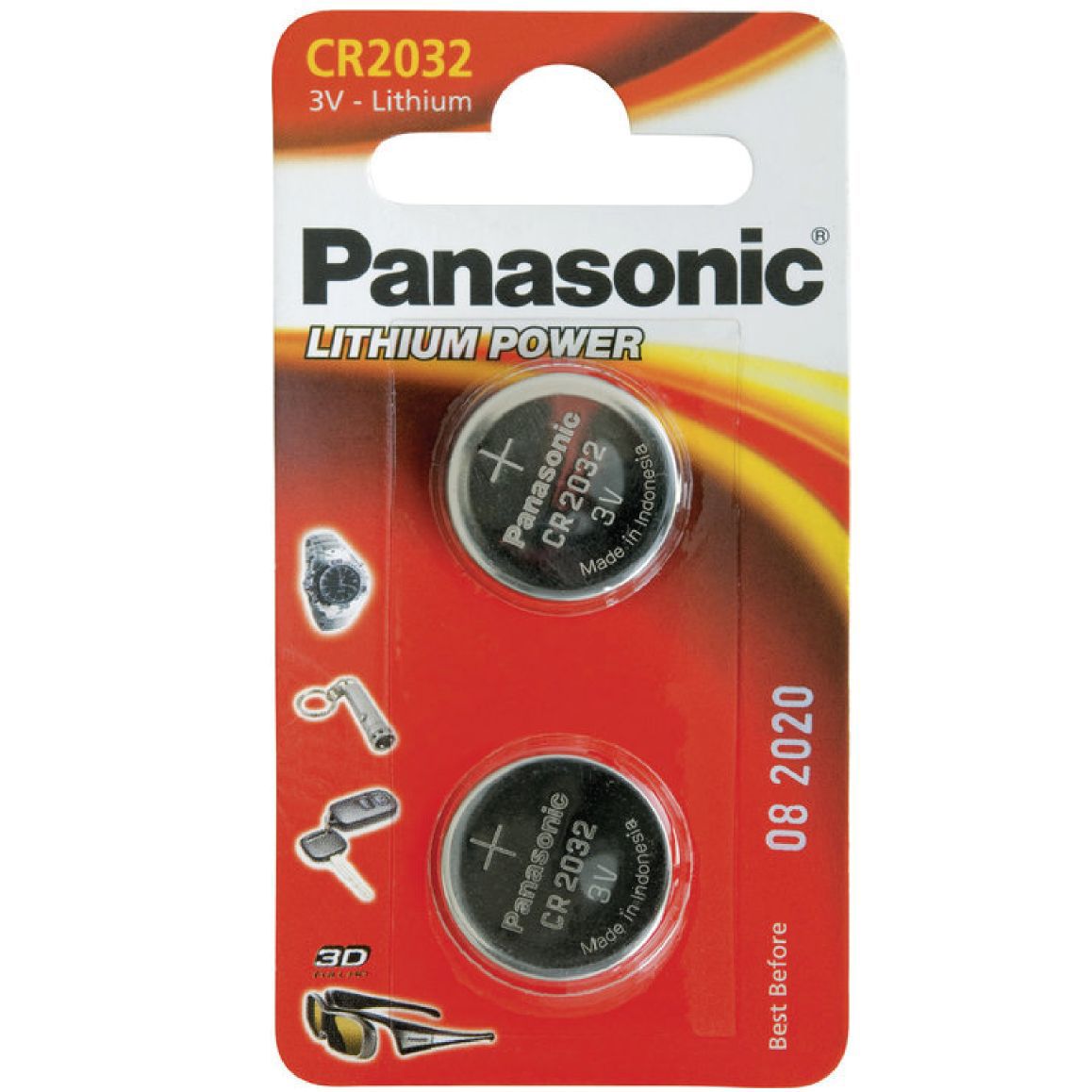 Pile bouton lithium CR-2032 Panasonic -x2