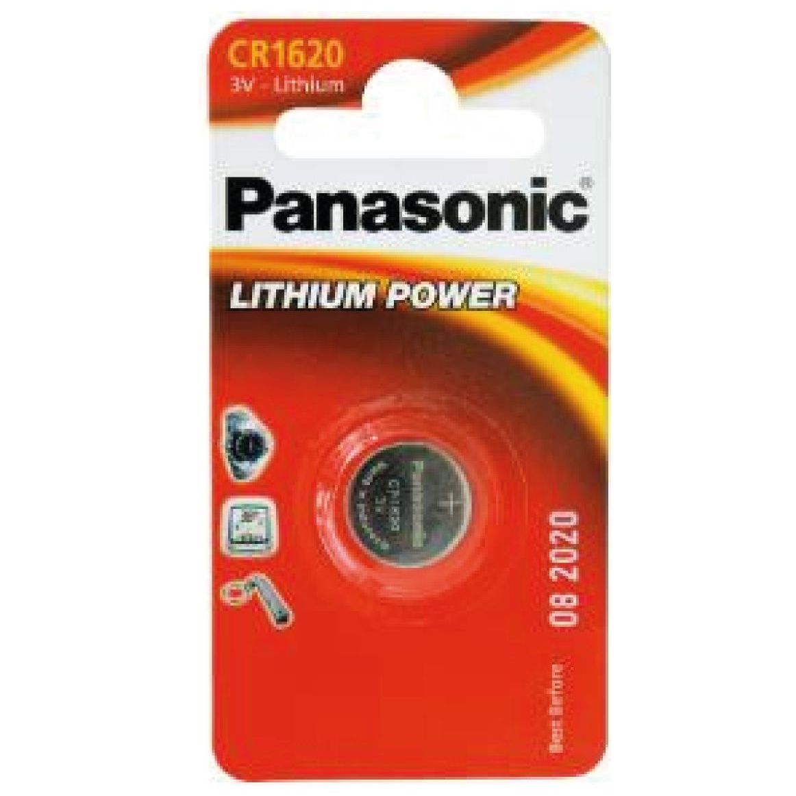 Pile bouton lithium CR1620 Panasonic -x1