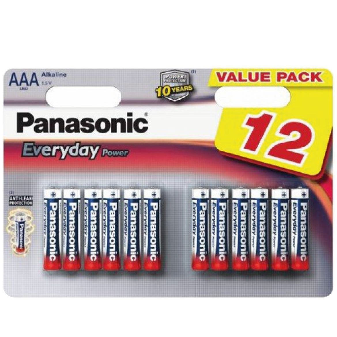 Pile Alcaline Panasonic LR03 AAA EVERYDAY POWER -x12