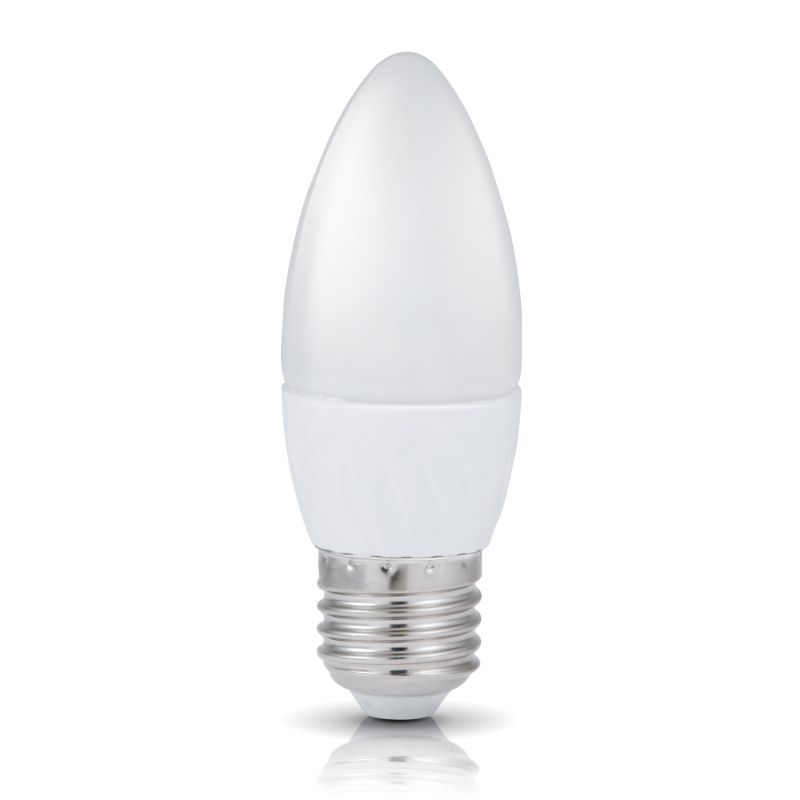 Ampoule LED SMD Flamme lisse opale 3000K 200° 6W 470L E27