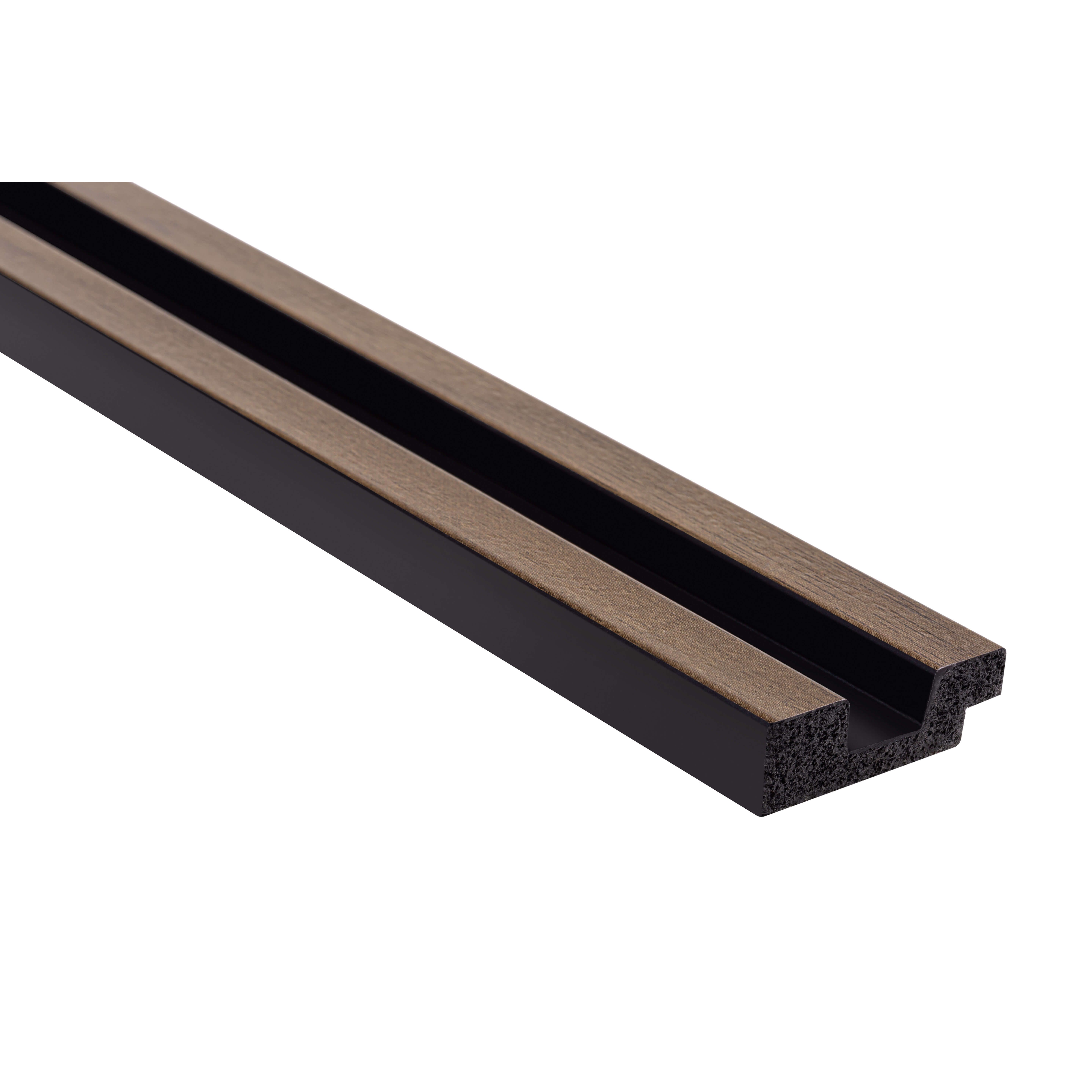 Panneau decor lamelli marron foncé gauche