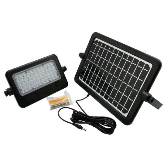 Projecteur solaire 4000K 10W 1100Lm + panneau solaire déporté avec PIR