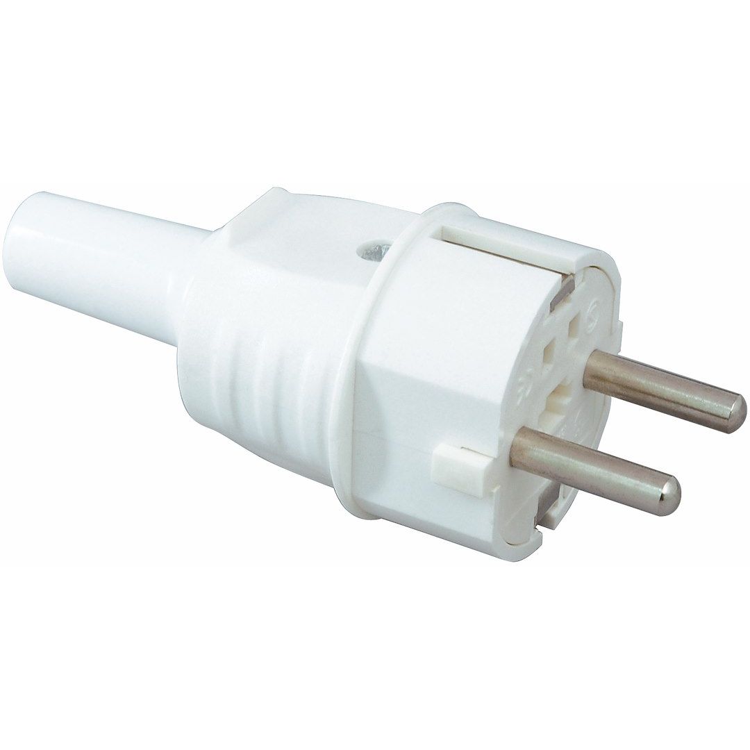 Prise électrique mâle 220V blanc