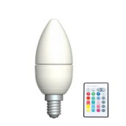Ampoule LED RGB Flamme 0.5-2W E14 + télécommande