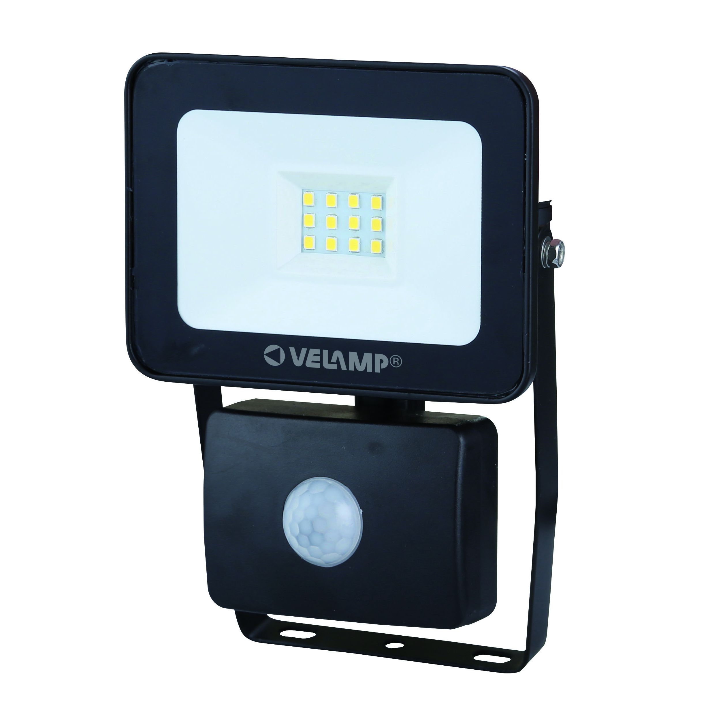 Projecteur LED SMD 10W IP44 noir 4000K.détect