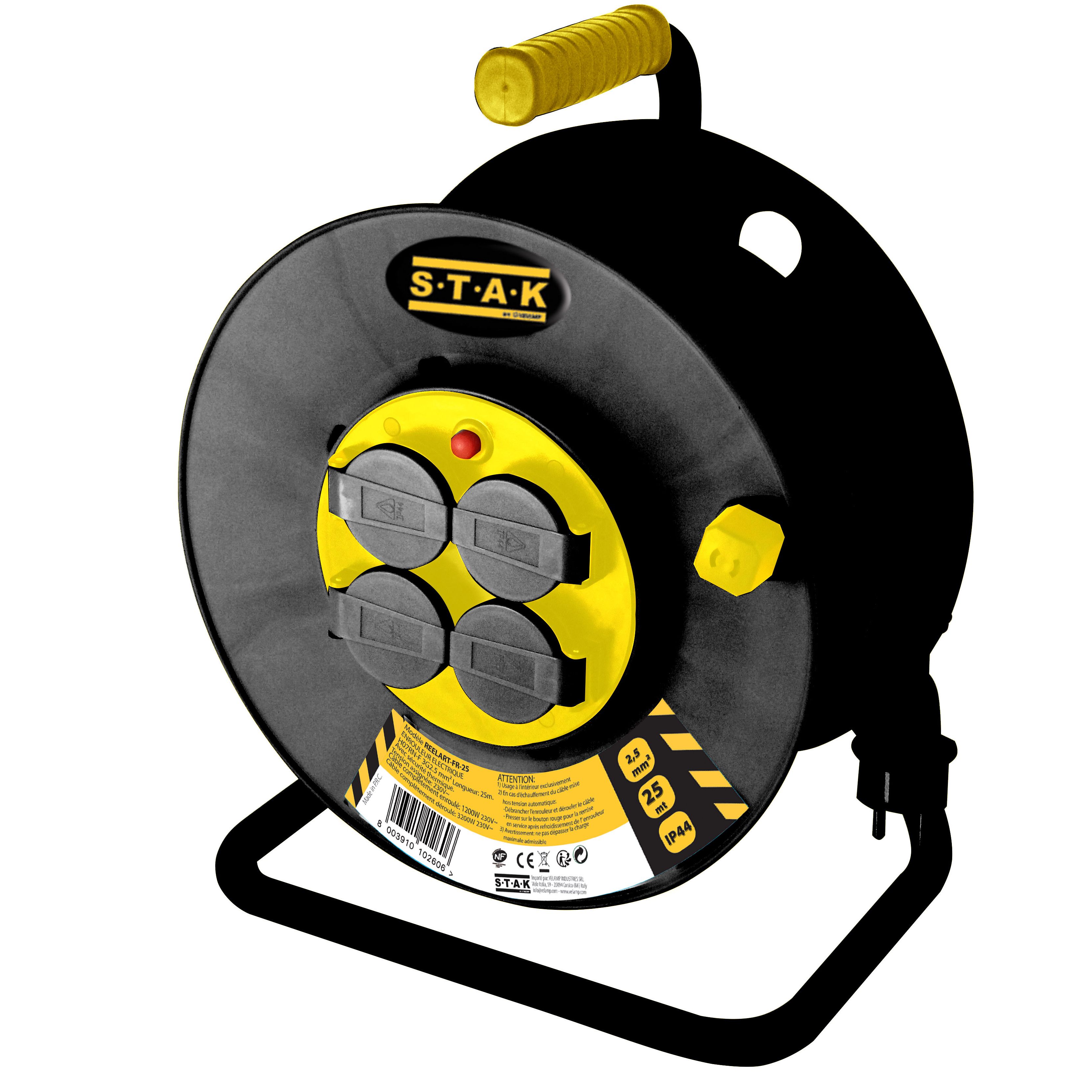 Enrouleur PRO -4P -H07RN -F3G2.5MM2 -25M -IP44 -REELART-FR-25