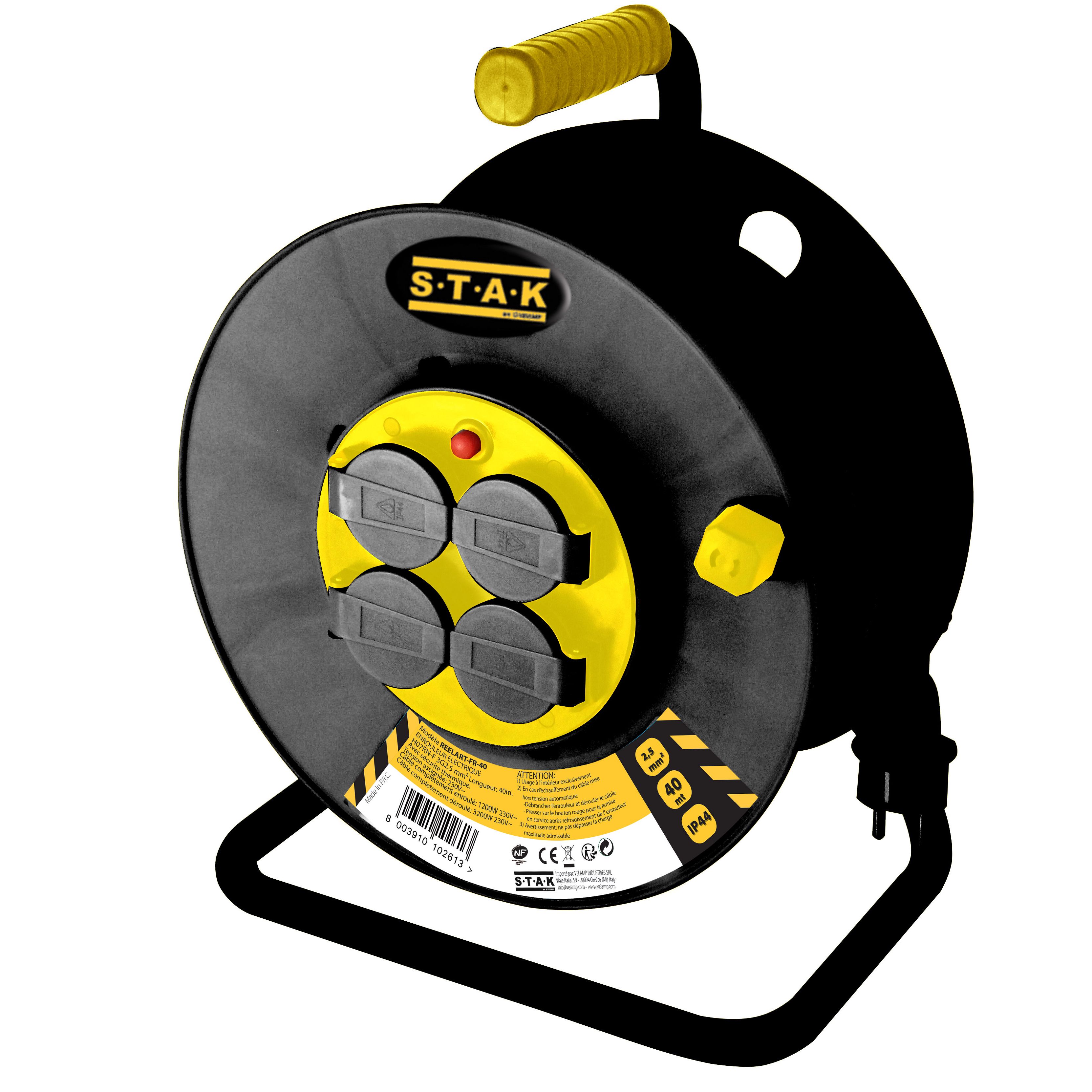 Enrouleur PRO -4P -H07RN -F3G2.5MM2 -40M -IP44 -REELART-FR-40