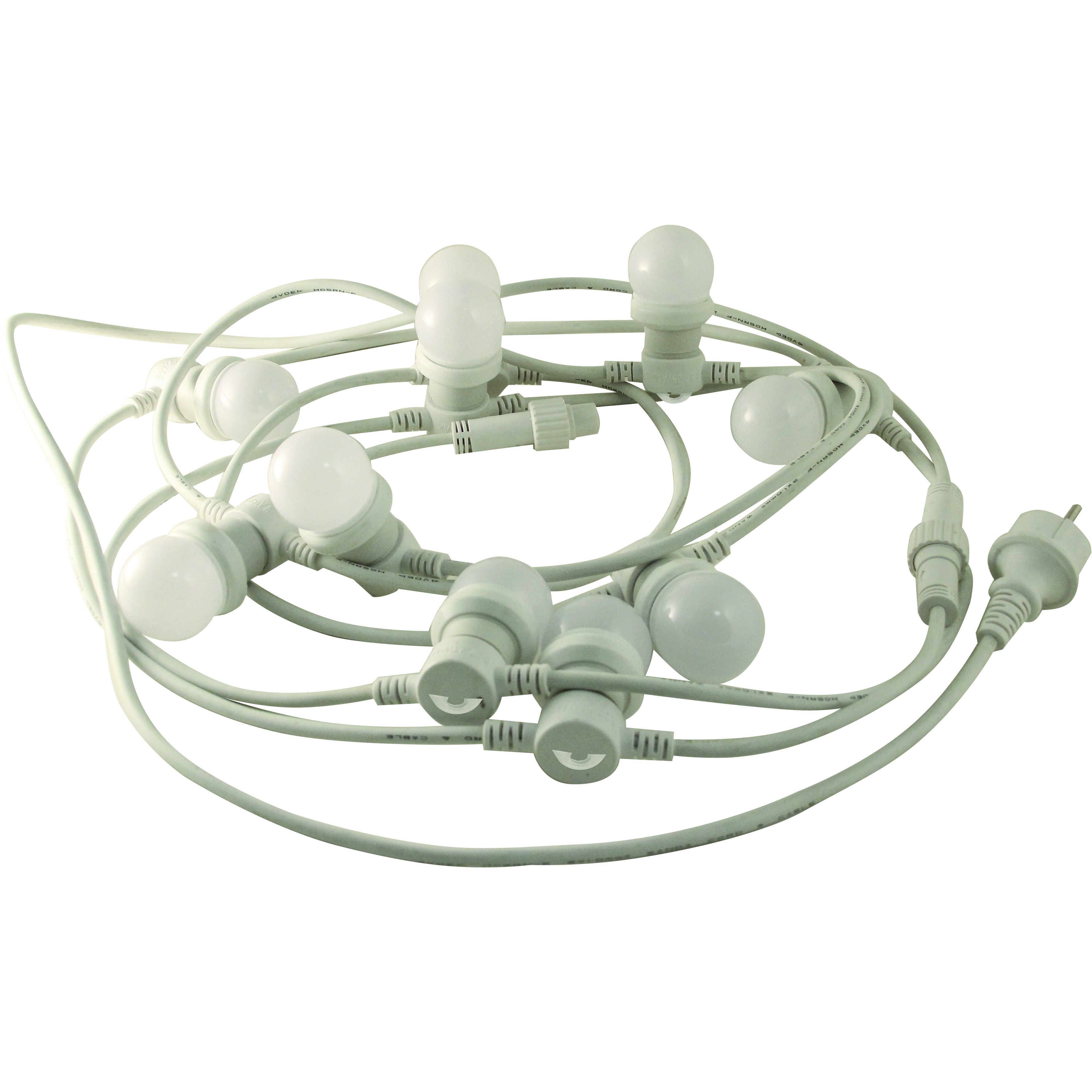 Guirlande 6M - 10 ampoules IP44 Câble H05RN-F 2x1mm2 - Blanc
