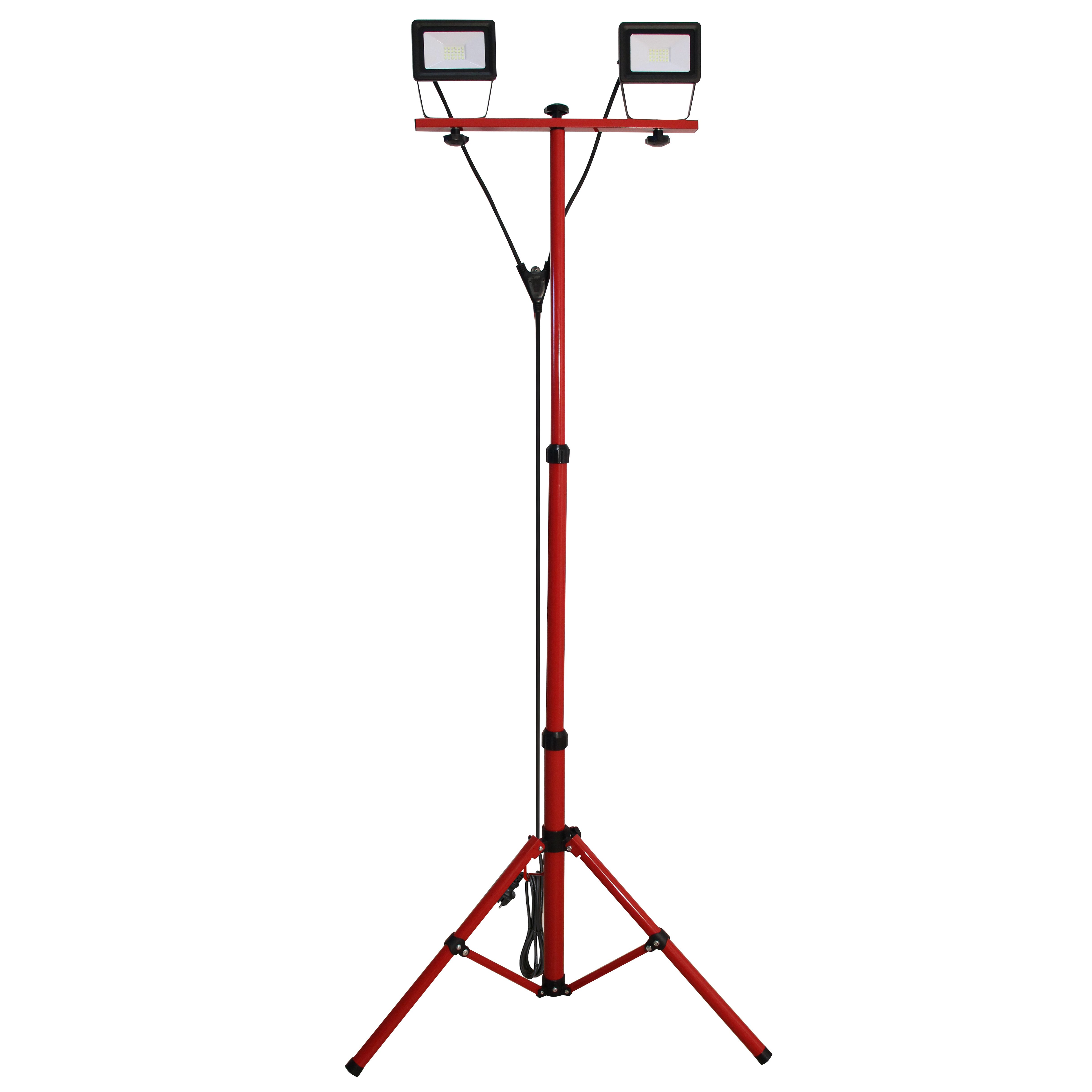 Projecteur de chantier double sur pied 2x20W câble 3m H05RN-F 3G1.0mm3